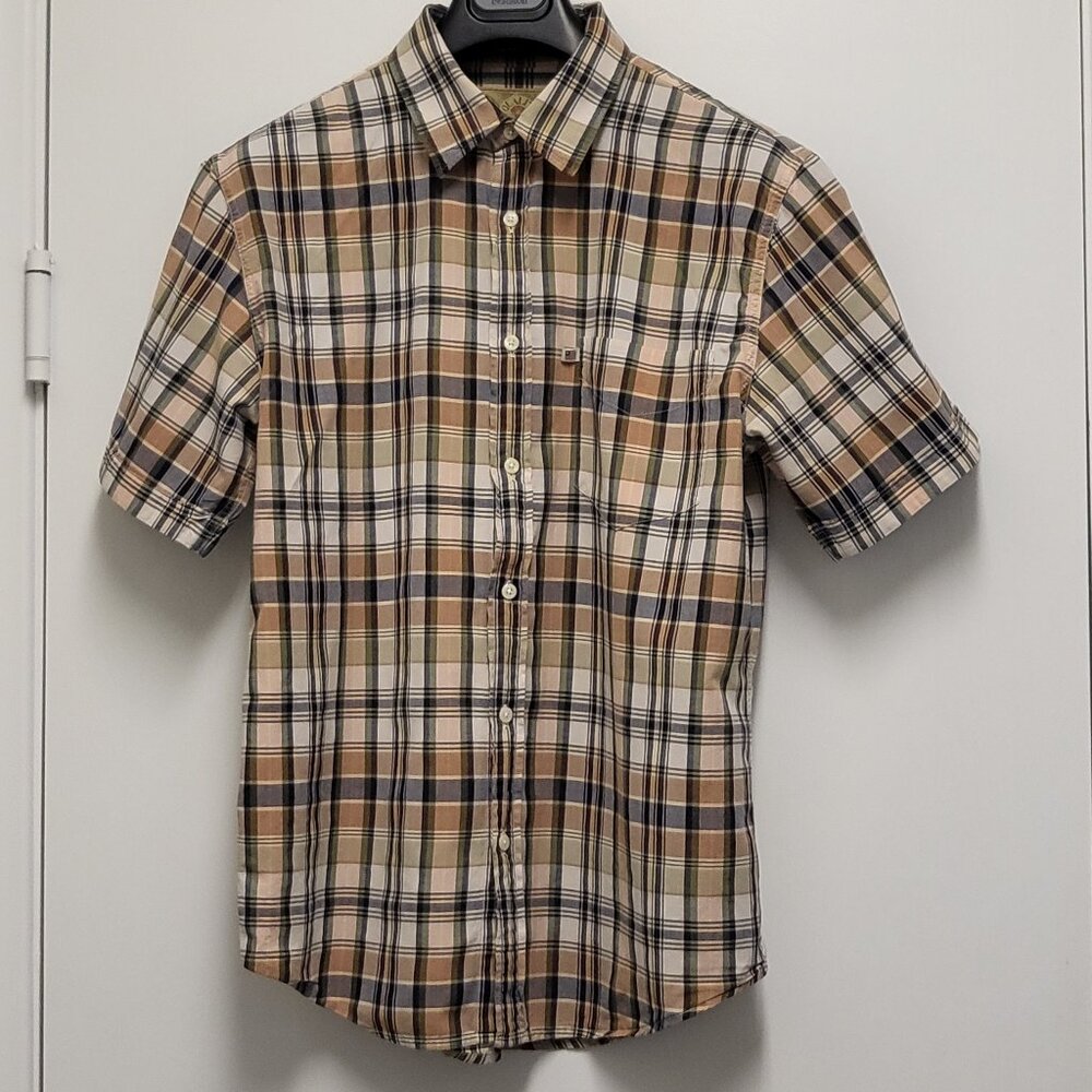 Vintage Ralph Lauren Shirt Button Up Mens Large Short Sleeve Plaid Polo Jeans Co